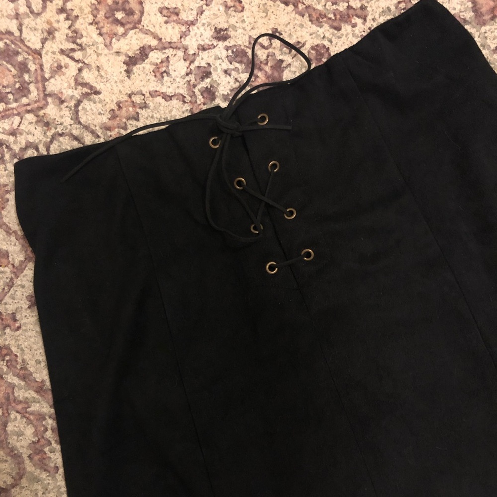 Forever 21 Suede Lace-up Skirt